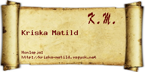 Kriska Matild névjegykártya